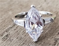 Marquise Cut White Sapphire Ring