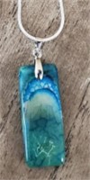 Blue Druzy Agate Gemstone Necklace