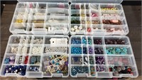 (4) Trays of Jewelry Making Beads in Carry Case