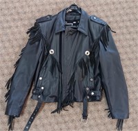 XL Wilsons Leather Fringed Motorcycle Jacket