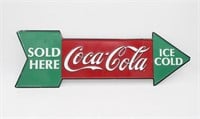 26" Ice Cold Coca-Cola Sold Here Metal Sign