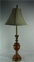 Vintage Red-Brushed Metal Lamp