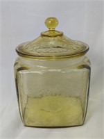 1930's Federal Glass Co, Madrid Amber Cookie Jar