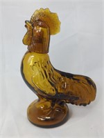 Enesco Amber Glass Rooster Decanter.