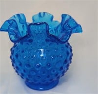 Vintage Fenton Blue Manganese Glow Art Glass
