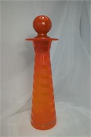 Vintage Hand Blown Oranged Frosted Striped