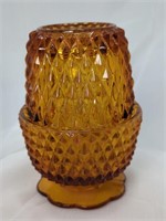 Vintage Indiana Glass Co. Amber Glass Fairy Lamp