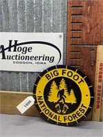 BIG FOOT NATIONAL FOREST -CAST IRON SIGN-9"ACROSS