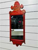 Oriental Red Laquered  Mirror