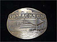 Solid Brass Glen Jackson Riverboat Belt Buckle