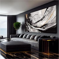 $150 Gold Abstract Canvas Art 30x60 Inch