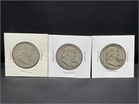 "3" Franklin Silver Half Dollars