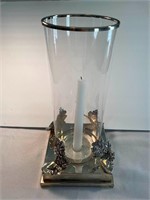 Silverplate Glass Candle Lantern