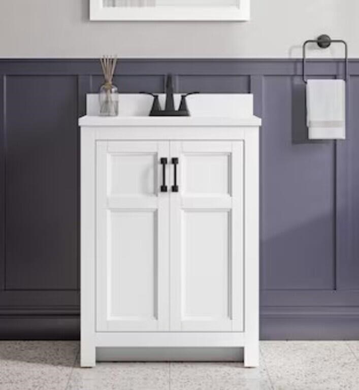 Style Selections 25" White Single Sink