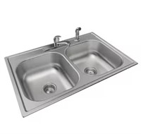 Elkay Drop-In 33"x22" SS Double Bowl Kitchen Sink