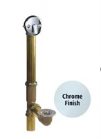 Keeney 1-1/2"Chrome Triplever Drain+Brass Pipe