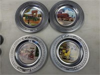 LOT OF 4 PEWTER MACK TRUCK PLATES SERIES 1  #1-4