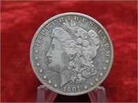 1901O-Morgan Silver dollar US coin.