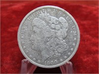 1900-Morgan Silver dollar US coin.