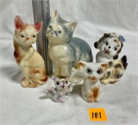 Vtg Ceramic Collectible Cat Figurines