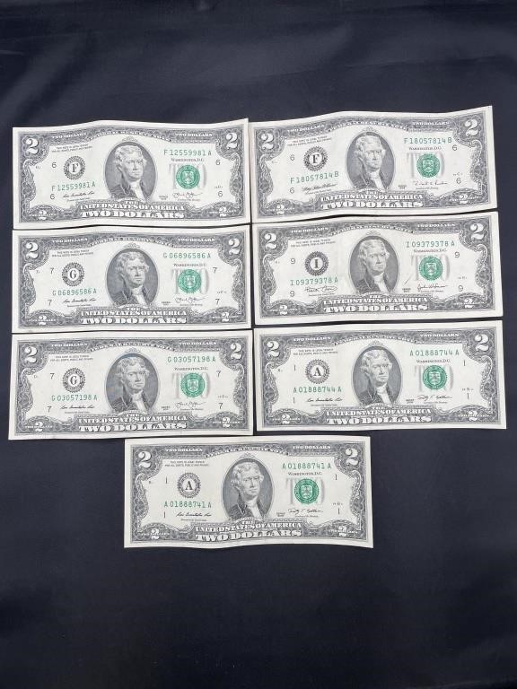 $2 Dollar Bills (7)