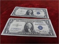 (2)1935D $1 Dollar Silver Certificates US banknote