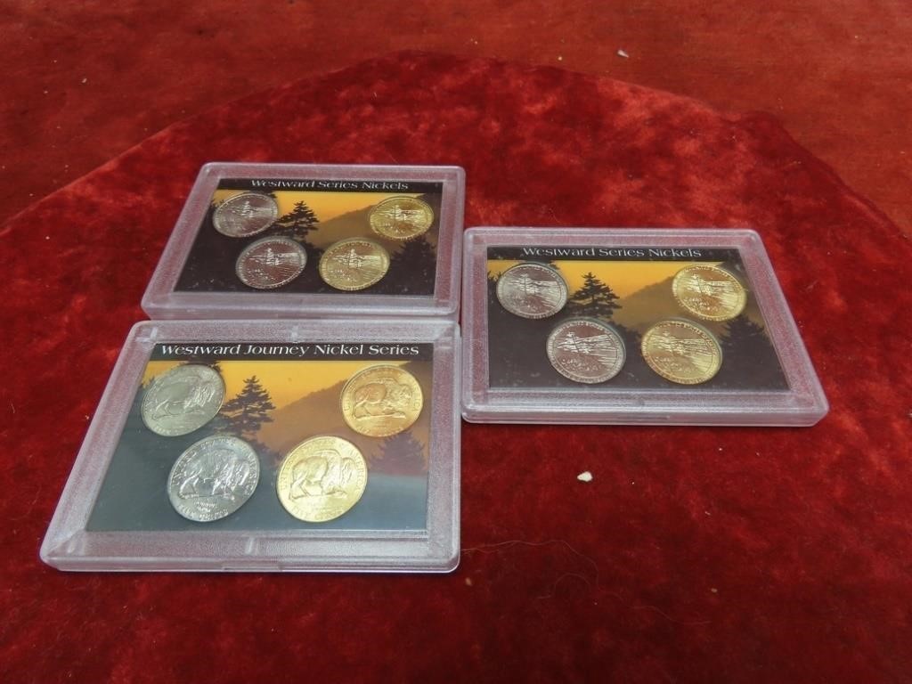 Westward Journey US coins Nickels. In cases.