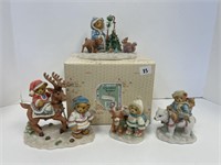 LOT OF 4 CHERISHED TEDDIES CHRISTMAS FOREST FRIEND