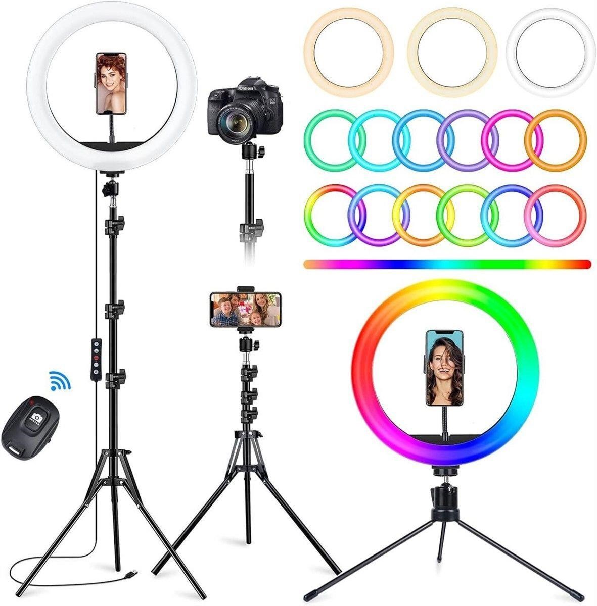 $36 10.2 Ring Light 75 Stand 12 Dimming Levels