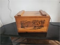 Wooden box with tray insert- 18x11x11"high