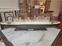Titanic model ship with stand- 32" long