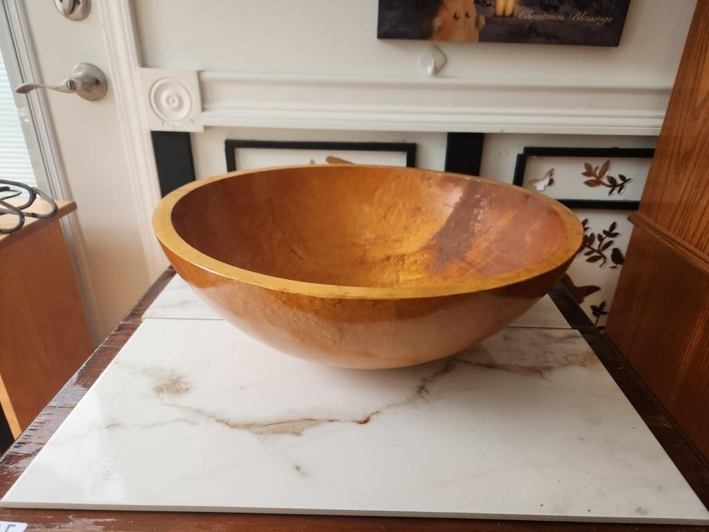 Large antique wooden bowl