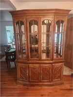 Lighted Hutch with mirror back & 2 adjustable