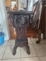 Stand with marble inlaid top- 28" tall