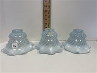 LOT OF 3 FENTON FRENCH OPALESCENT SWIRL LAMP SHADE