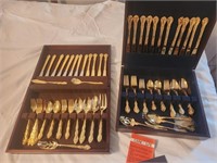 2 sets of Gold silverware
