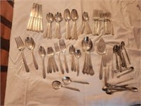 Silver plate - silverware with serving pieces