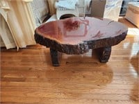 Live edge thick slab wood table