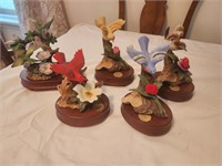 Heritage house bird figures w/ musical bases