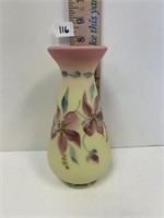 FENTON HAND PAINTED VASE  BY K. SPRECHER "AS IS"