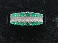 .925 Silver Emerald Ring