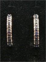.925 Silver JS Hoop Earrings