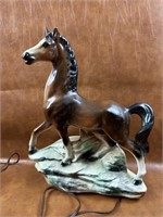Vintage Ceramic Horse Lamp Working