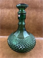 Vintage Green Glass Hobnail Decantur