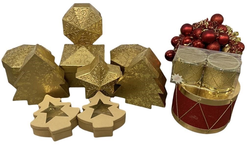 Gold Christmas Boxes and Decor
