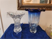 Vintage Shannon Lead Crystal  Vases. 12H and