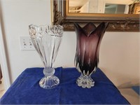 Vases. Godinger Clear Lead Crystal 14H. Amethyst