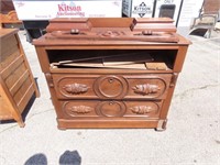 Antique wood dresser. Needs repair.