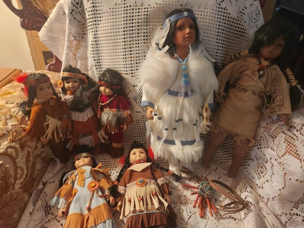 Native American Dolls. 10 and 17in