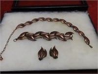 Showcase of Copper Parure Jewelry set.